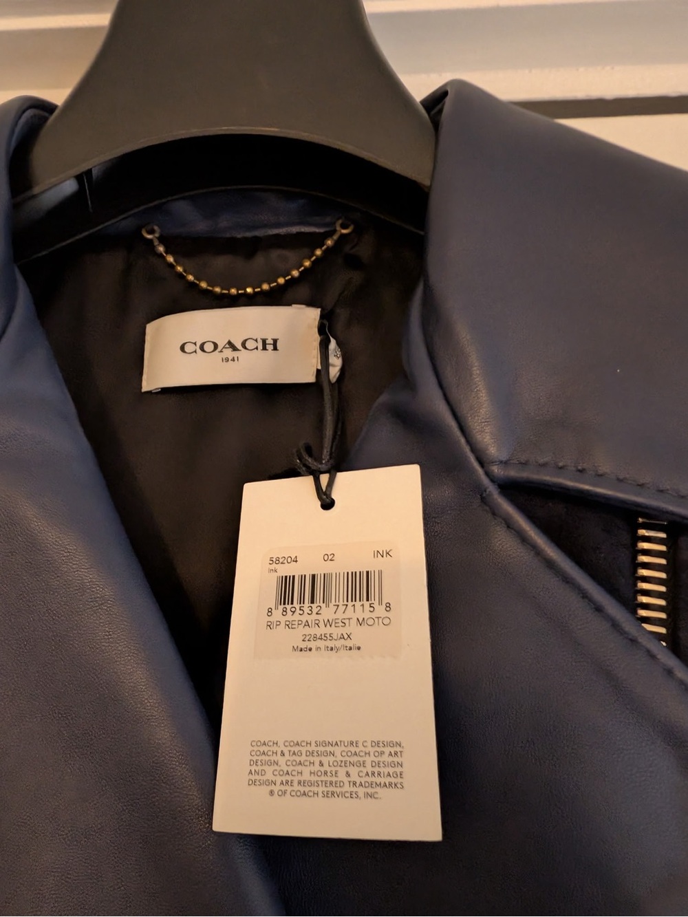 Vintage Coach Rip Repair Western Moto Leather Jacket NWT - Picture 13 of 16